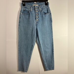 Classic Blue High Waisted Women Mom Jeans